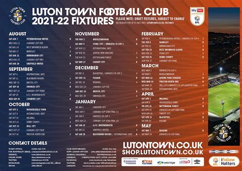 luton town fc fixtures